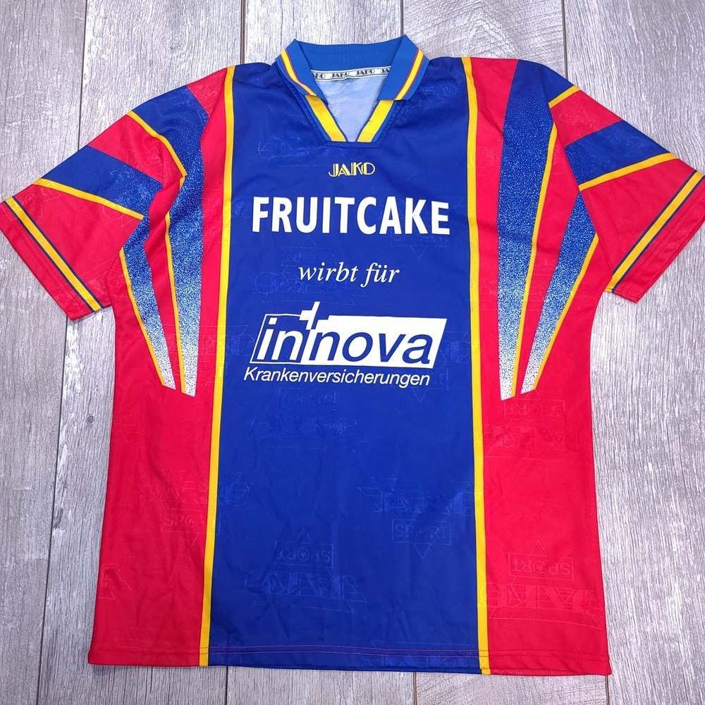 Jako Soccer Jersey Mens XL Blue Red Fruitcake Innova Satus Worb Vintage Sport